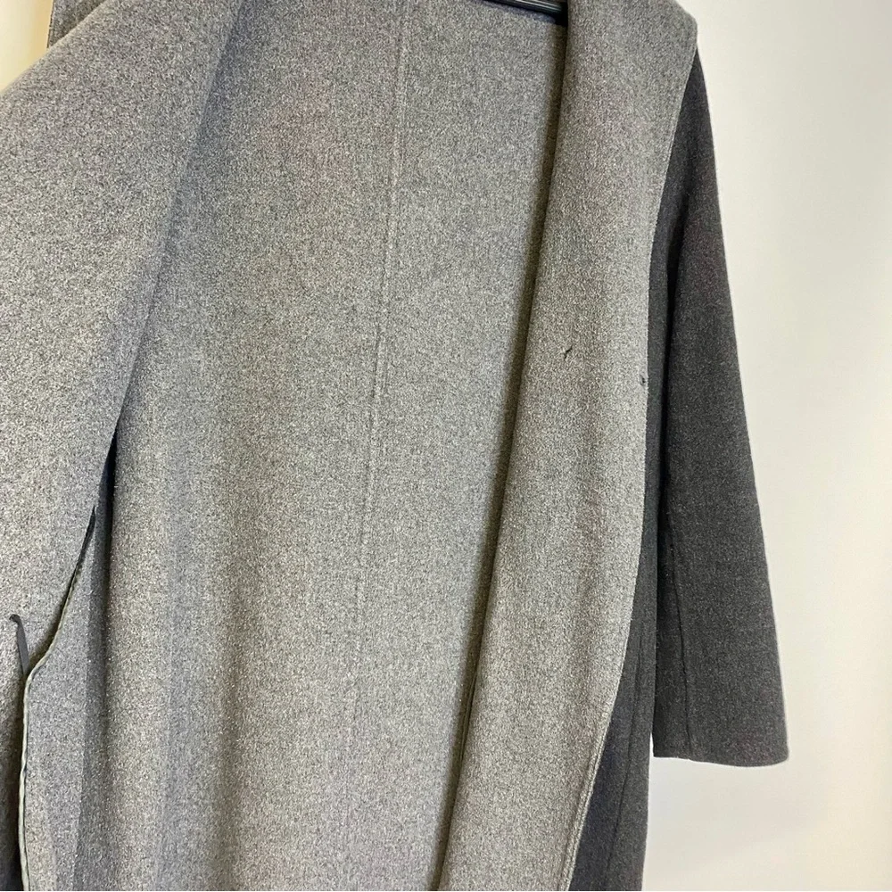 Uniqlo grey wool blend hooded coat - Picture 9 of 10